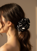 XL Noir Linear Scrunchie