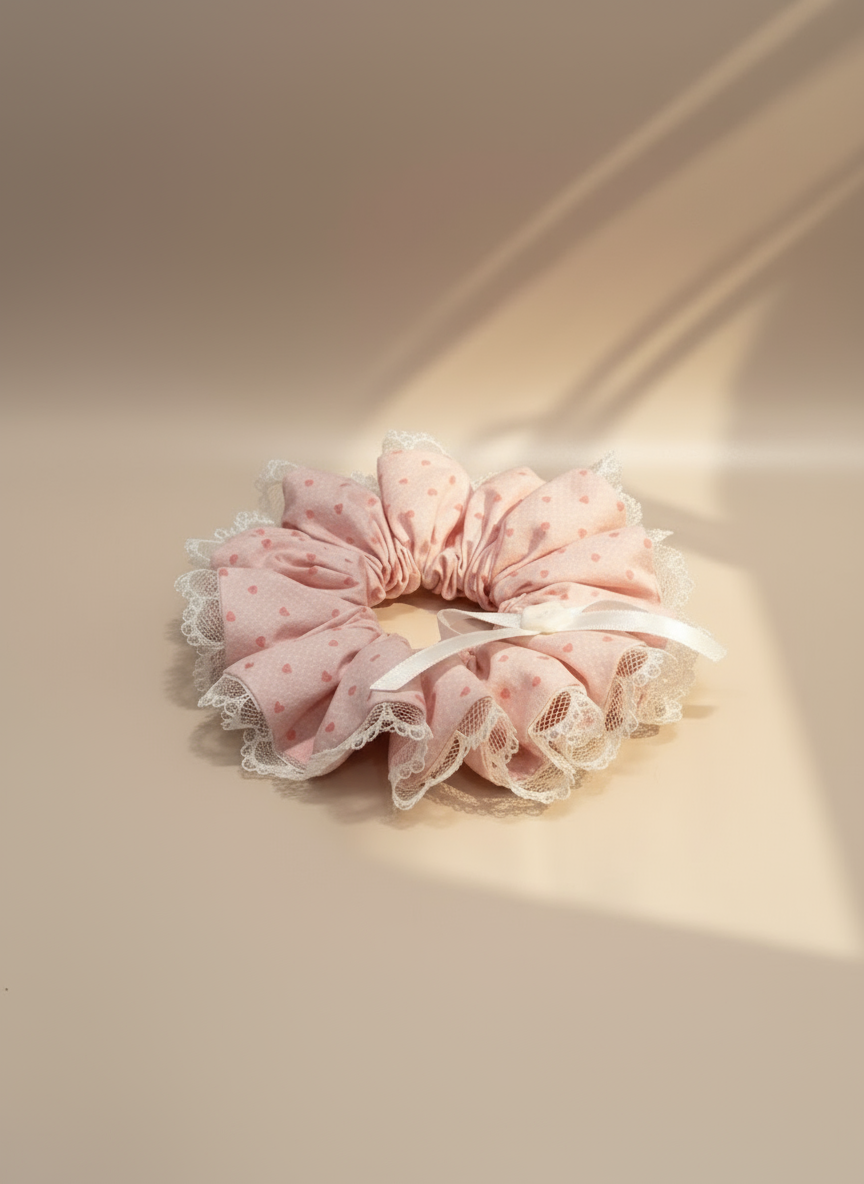 Garcia Poka Dots  Lace Scrunchies