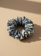 Small Japanese Denim Prints Scrunchie