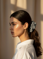 Medium Japanese Denim Prints Scrunchie