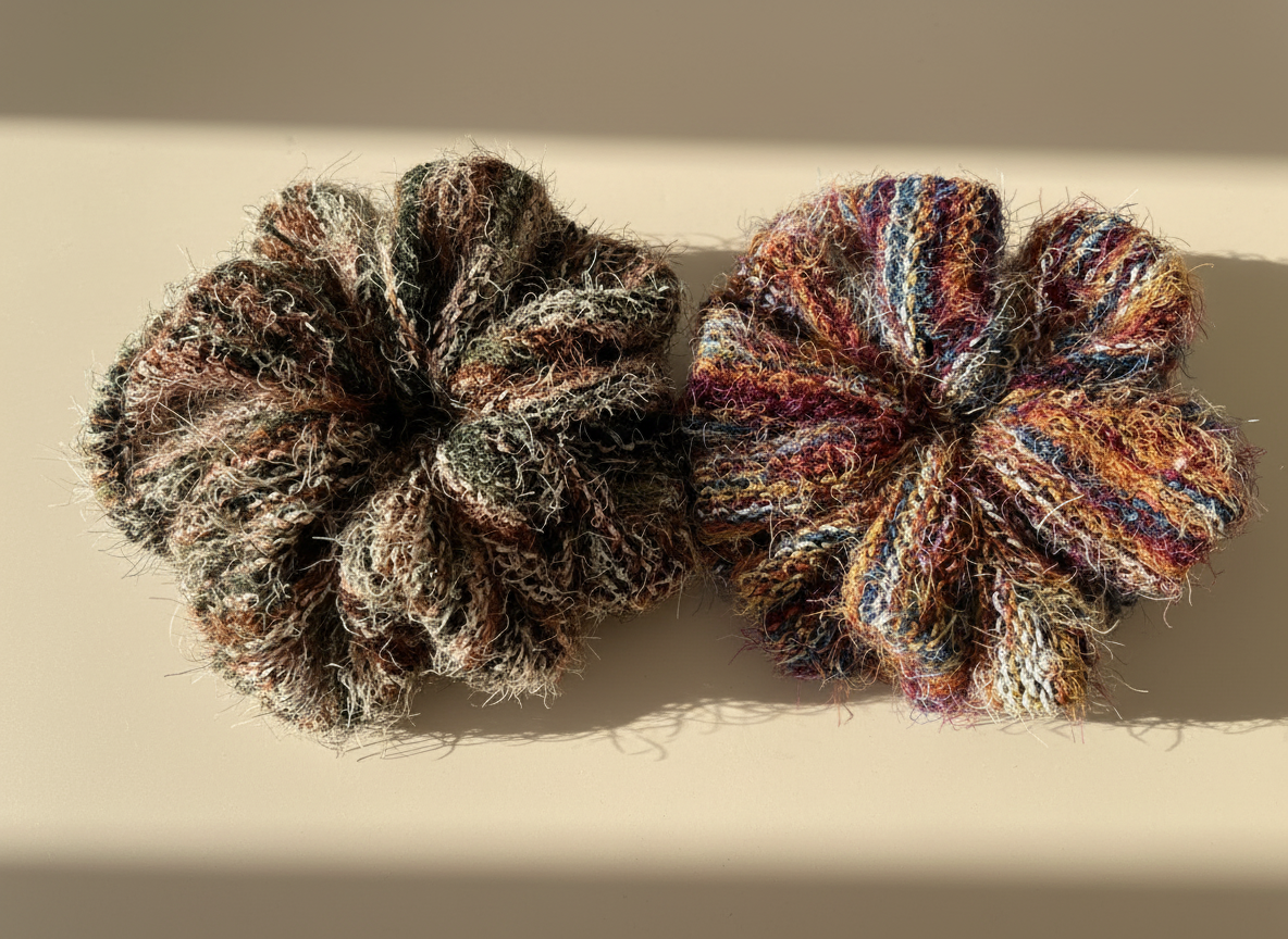 Large Candy Wool Cloud Scrunchie