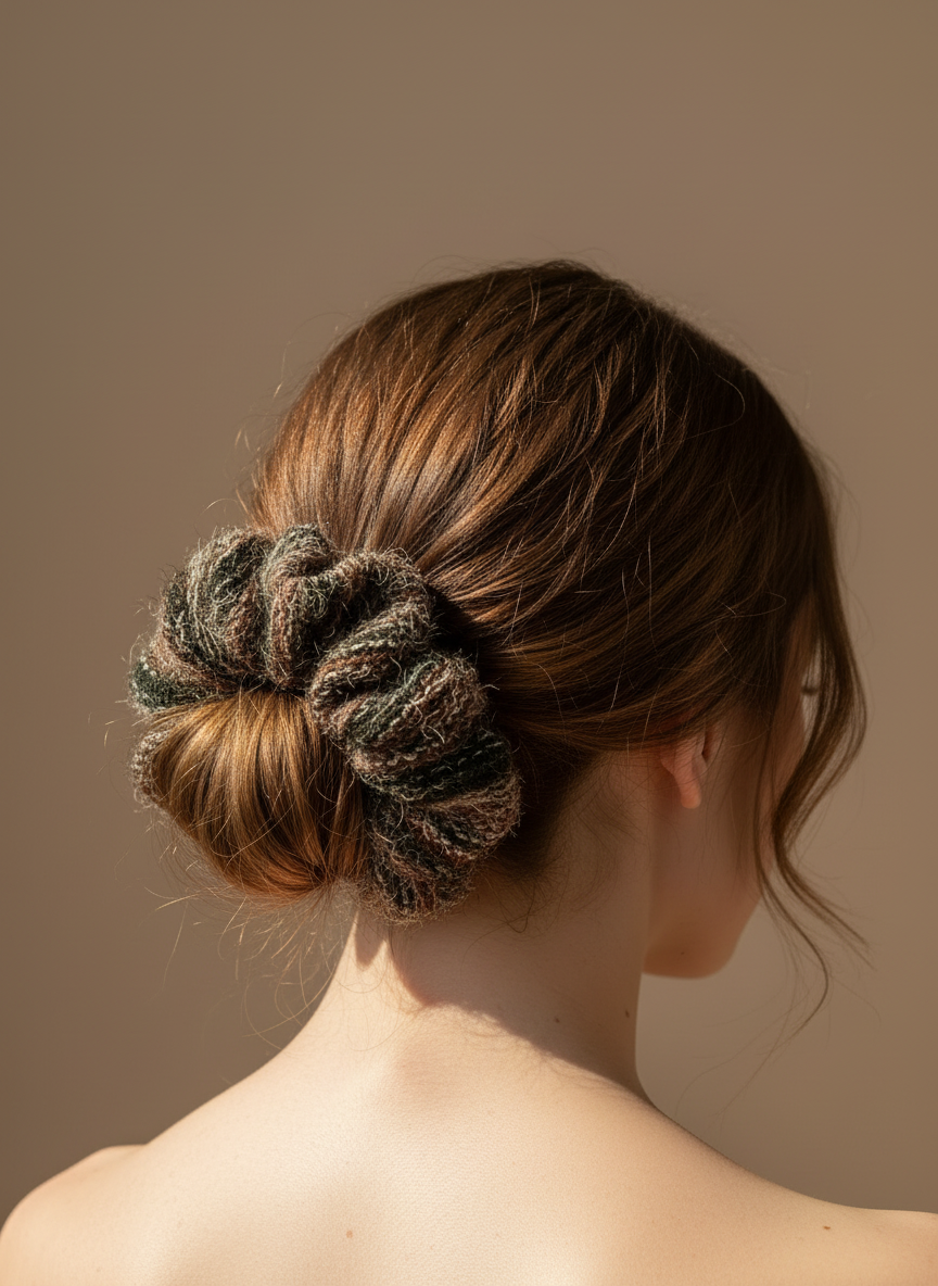 Large Candy Wool Cloud Scrunchie