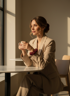 Small Rose Scented Bordeaux Silk Bloom Scrunchie