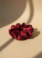 Medium Rose Scented Bordeaux Silk Bloom Scrunchie