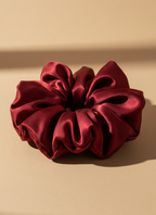 XL Rose Scented Bordeaux Silk Bloom Scrunchie