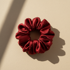 Medium Rose Scented Bordeaux Silk Bloom Scrunchie