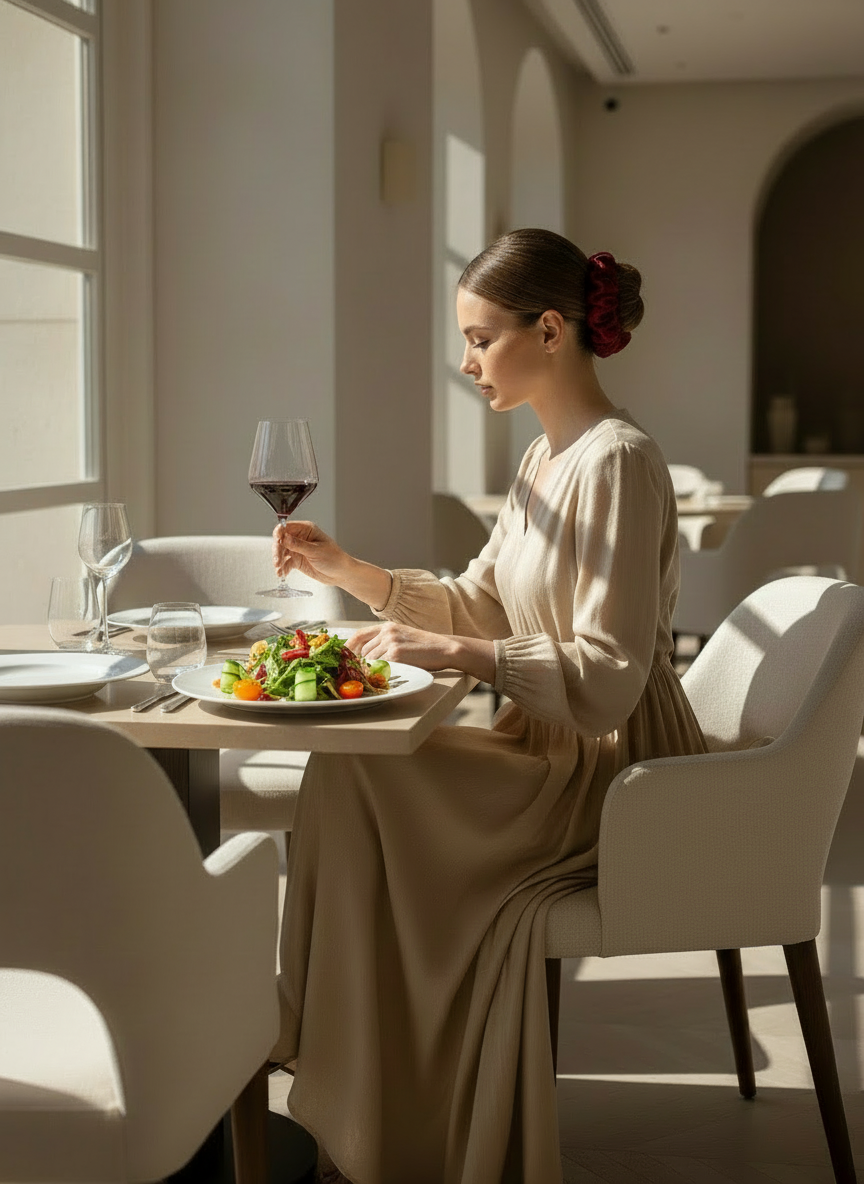 Small Rose Scented Bordeaux Silk Bloom Scrunchie