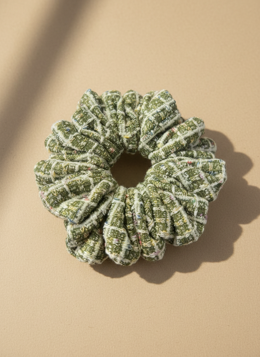 Medium Verde Mousse Scrunchie