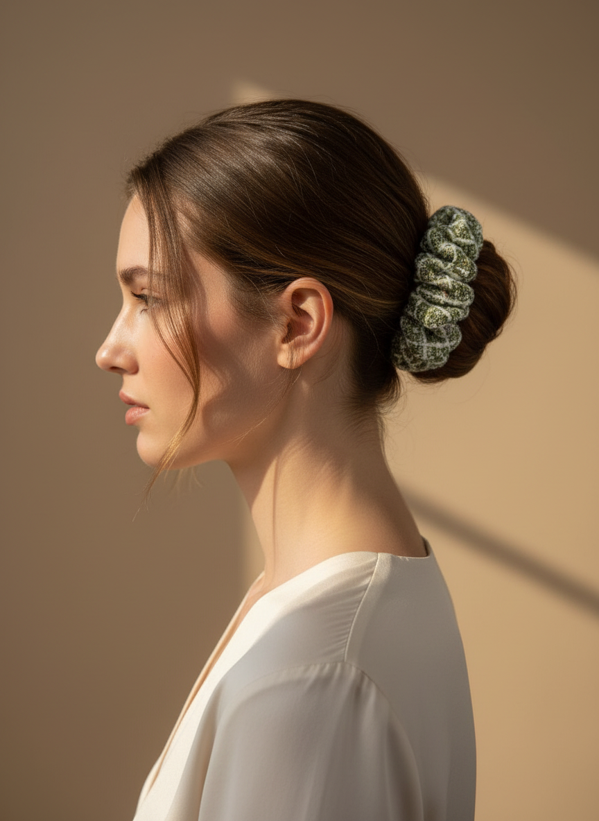 Medium Verde Mousse Scrunchie