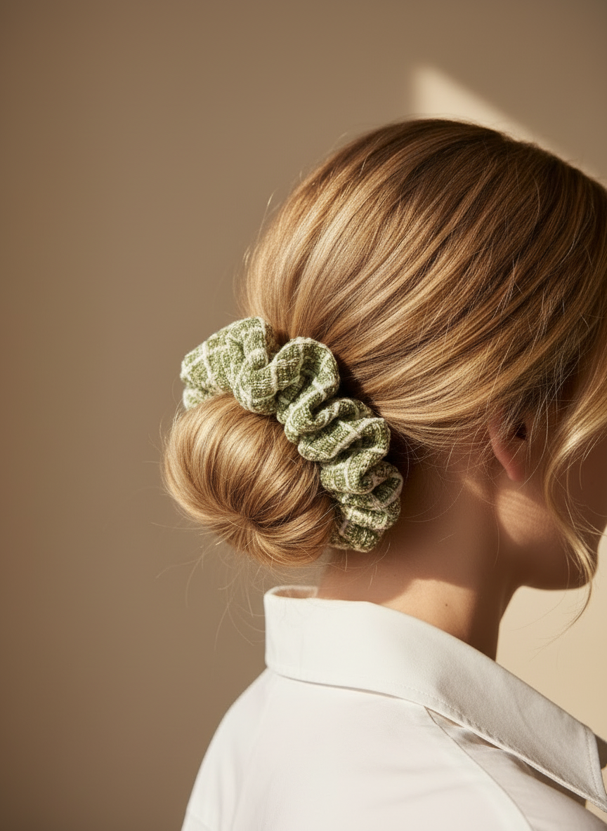 Medium Verde Mousse Scrunchie