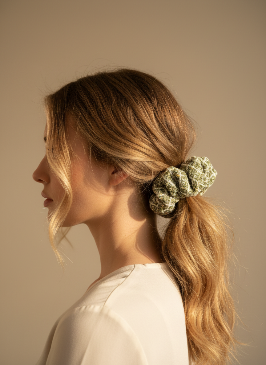 Large Verde Mousse Scrunchie