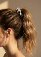 Small Frosted Chrome Scrunchie