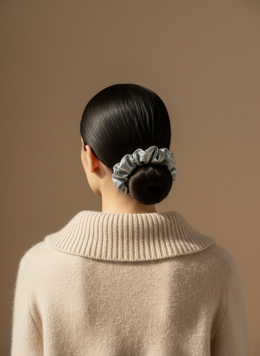 Medium Frosted Chrome Scrunchie