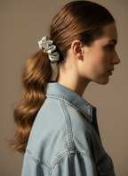 Small Frosted Chrome Scrunchie