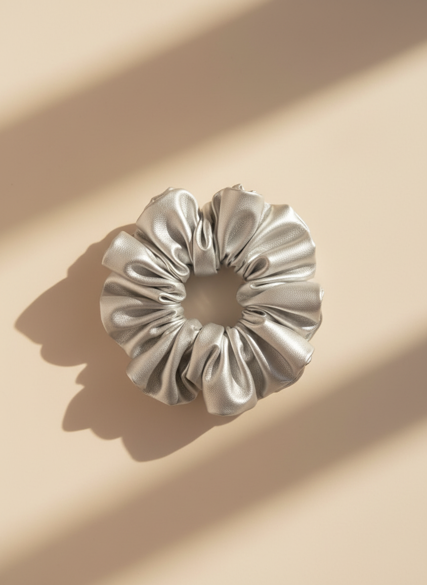Medium Frosted Chrome Scrunchie