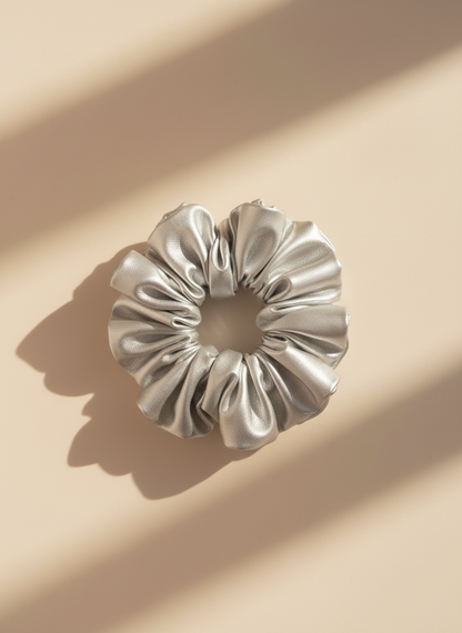Medium Frosted Chrome Scrunchie