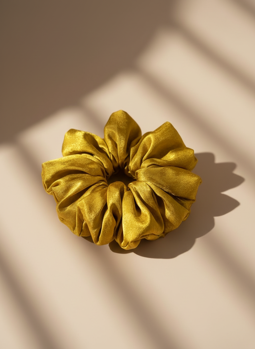 Large Chloris Green Tea Scented Silk Scrunchies