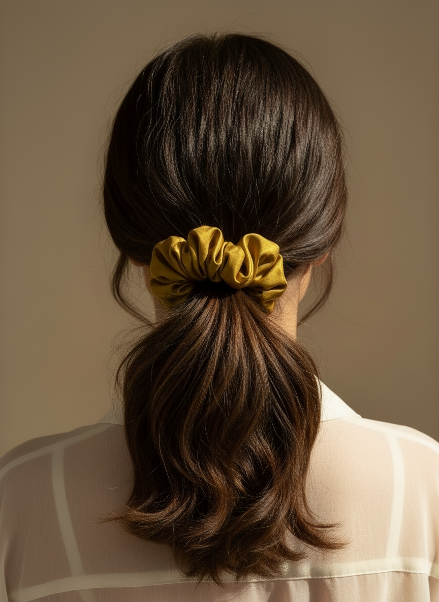 Large Chloris Green Tea Scented Silk Scrunchies