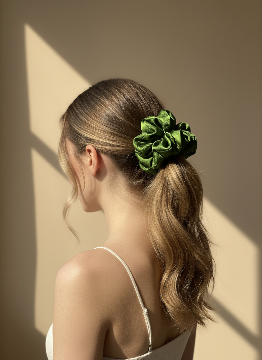 XL Green Tea Scented Verdant Whispers Scrunchie