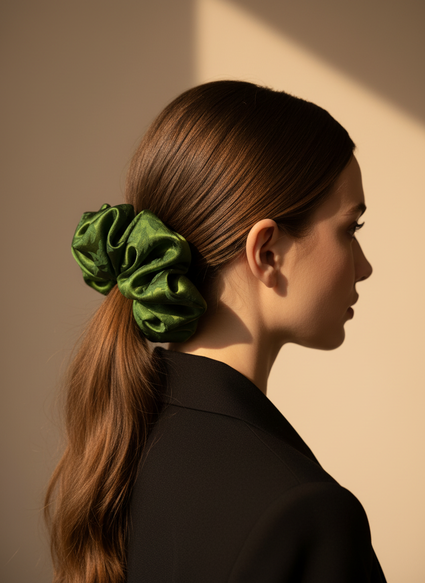 XL Green Tea Scented Verdant Whispers Scrunchie