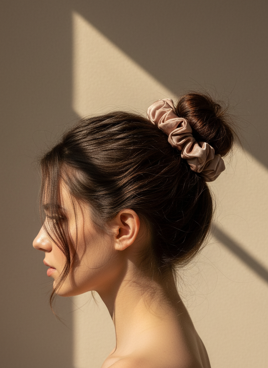 Medium Naias Rose Scented Silk Scrunchie