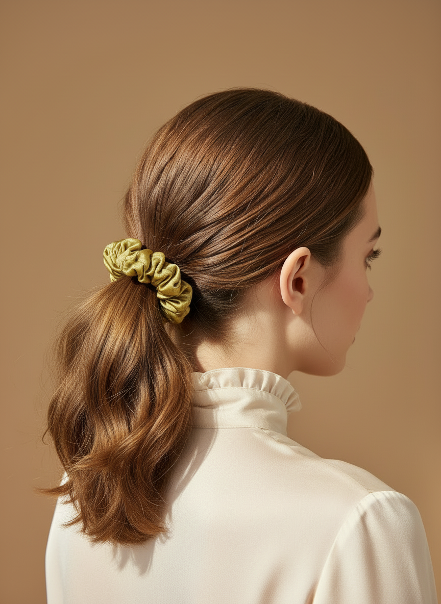 XS Dahlia mulberry Silk Scrunchies