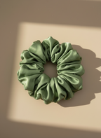 Medium Chloris Green Tea Scented Silk Scrunchies