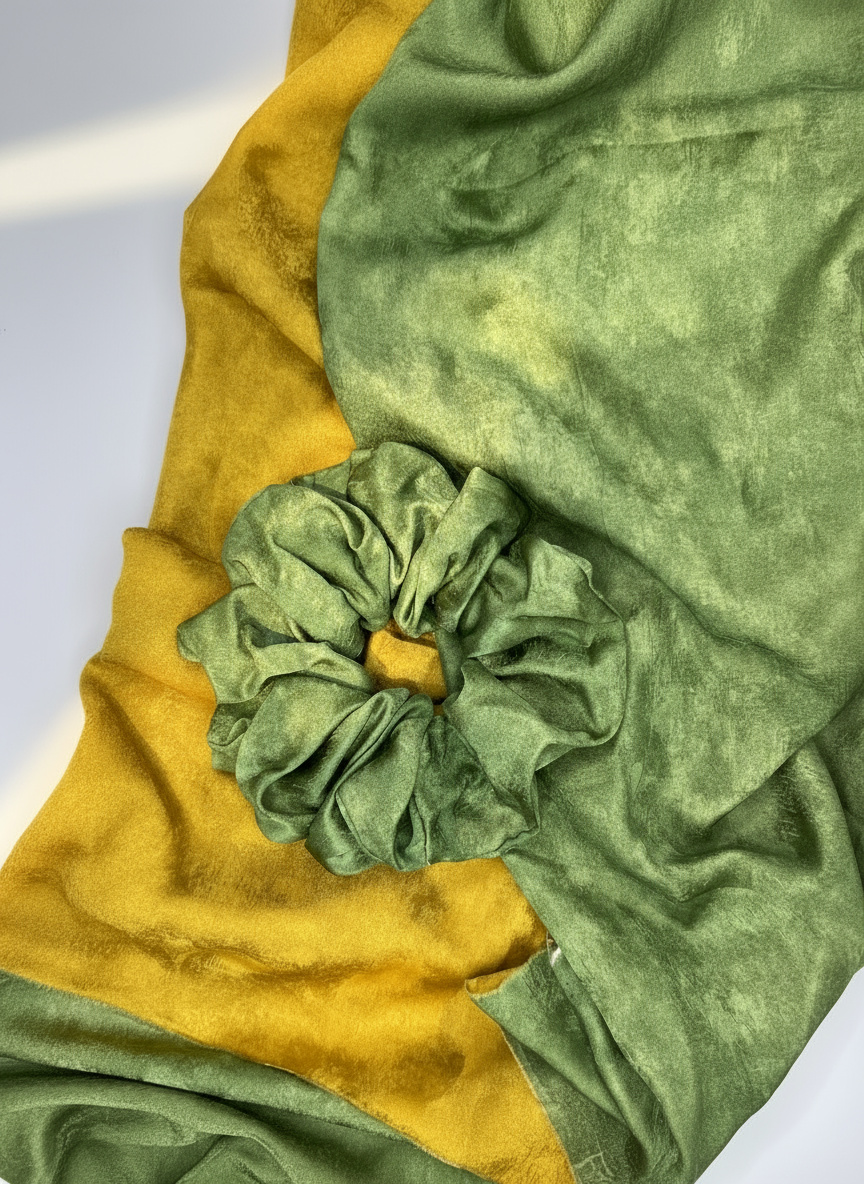 XL Chloris Silk Scrunchies( Green Tea Scented)