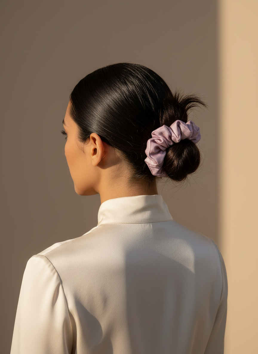 Medium Naias Rose Scented Silk Scrunchie