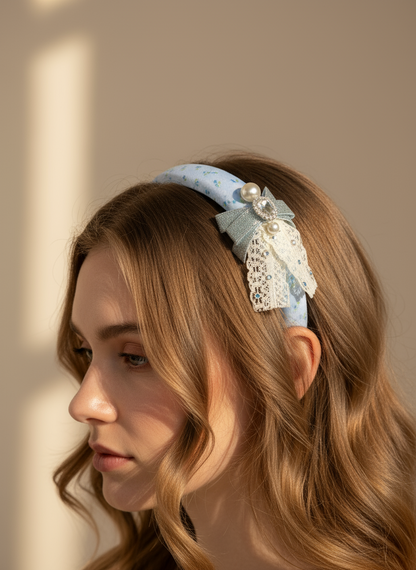 Bandeau en dentelle florale Leslie