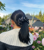 Medium Dahlia Mulberry Silk Scrunchies