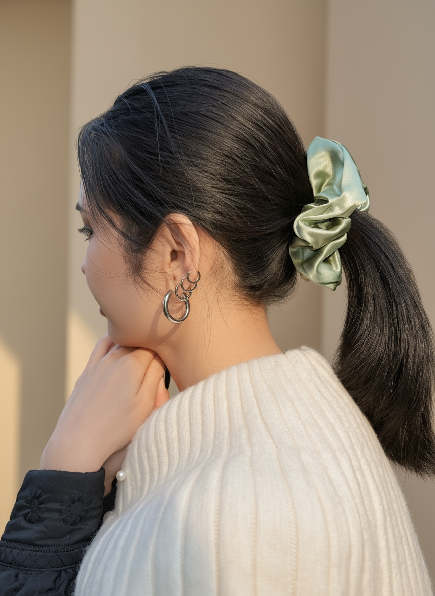 Large Dalia Mulberry Silk Scrunchies