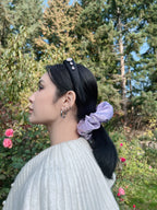 X-Large Dahlia Mulberry Silk Scrunchies