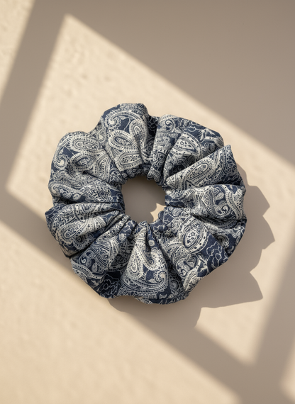 Jumbo Japanese Denim Prints Scrunchie