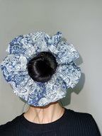 Jumbo Japanese Denim Prints Scrunchie