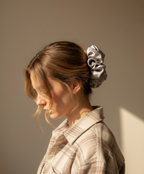 X-Large Dahlia Mulberry Silk Scrunchies