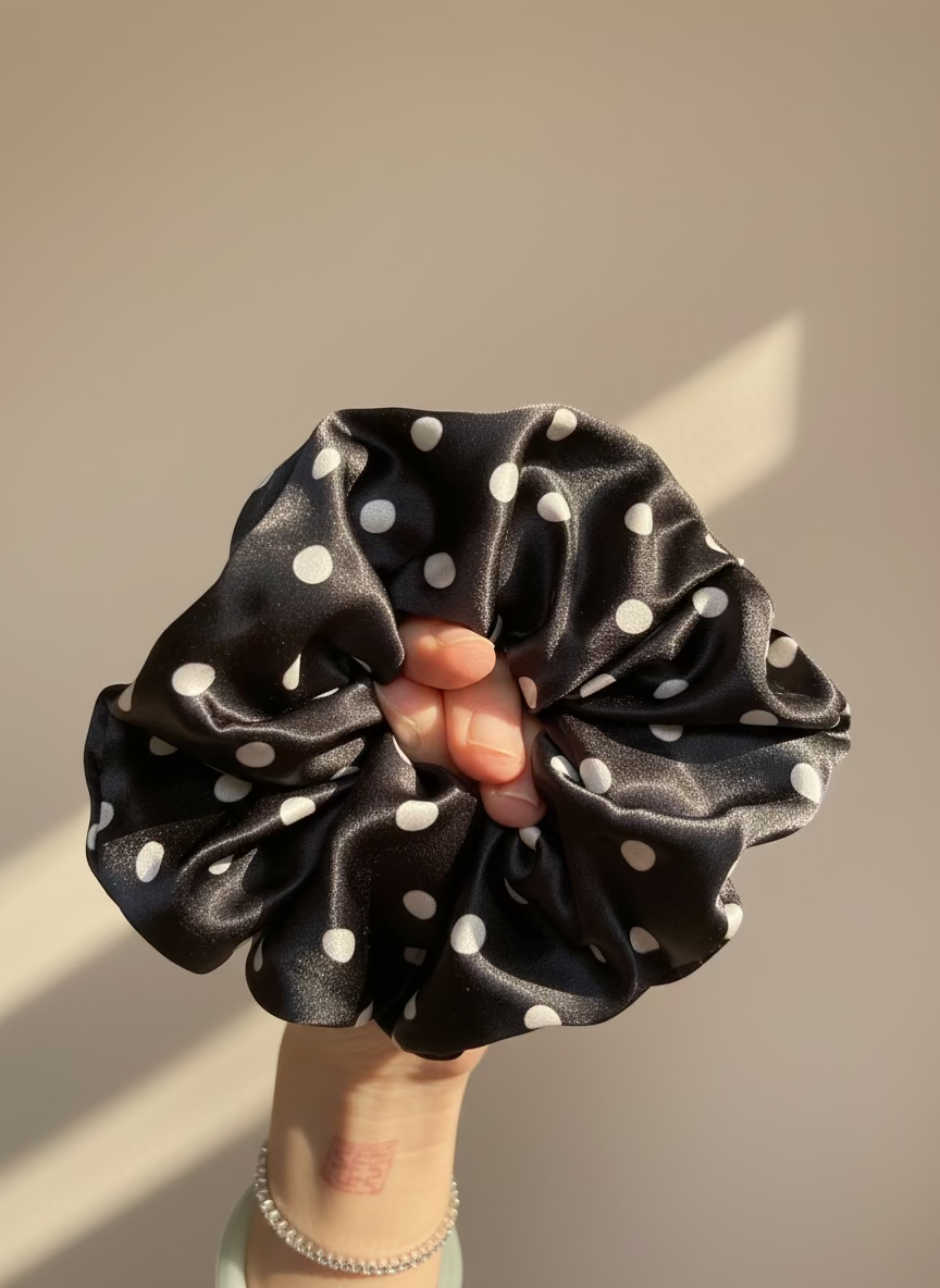 Medium Dahlia Mulberry Silk Scrunchies