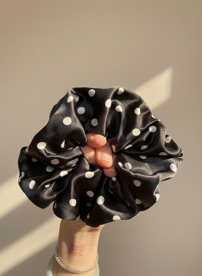 Medium Dahlia Mulberry Silk Scrunchies