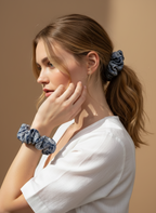 Medium Japanese Denim Prints Scrunchie