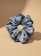 Small Japanese Denim Prints Scrunchie
