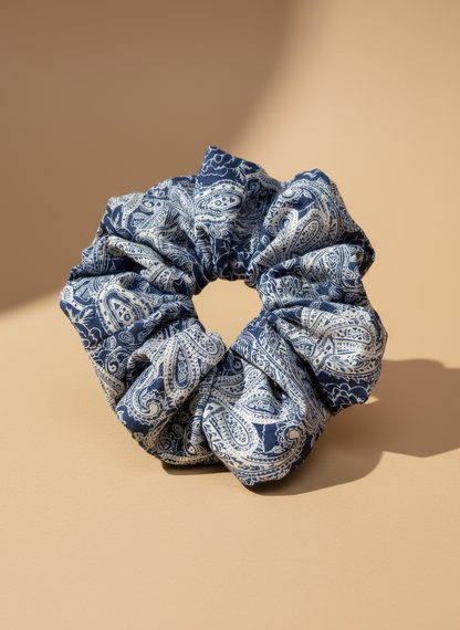 Medium Japanese Denim Prints Scrunchie