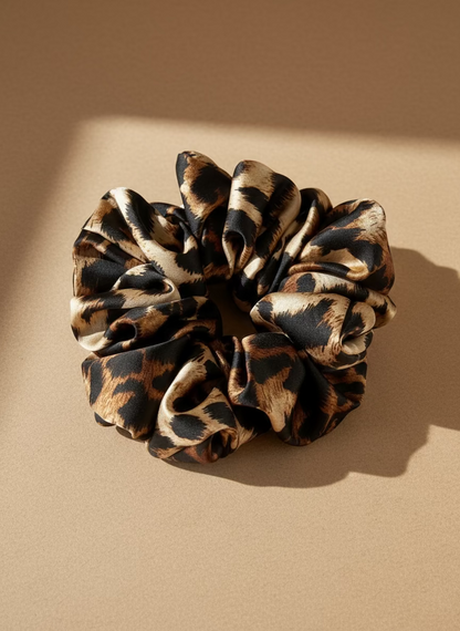 XL Amber Leopard Scrunchie