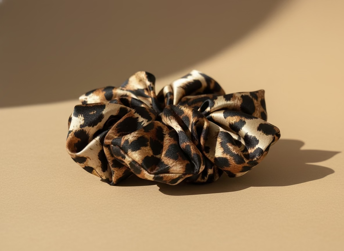 XL Amber Leopard Scrunchie