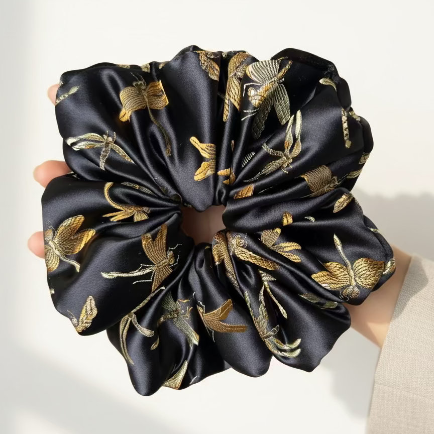 XL Dragonflies Brocade Scrunchie