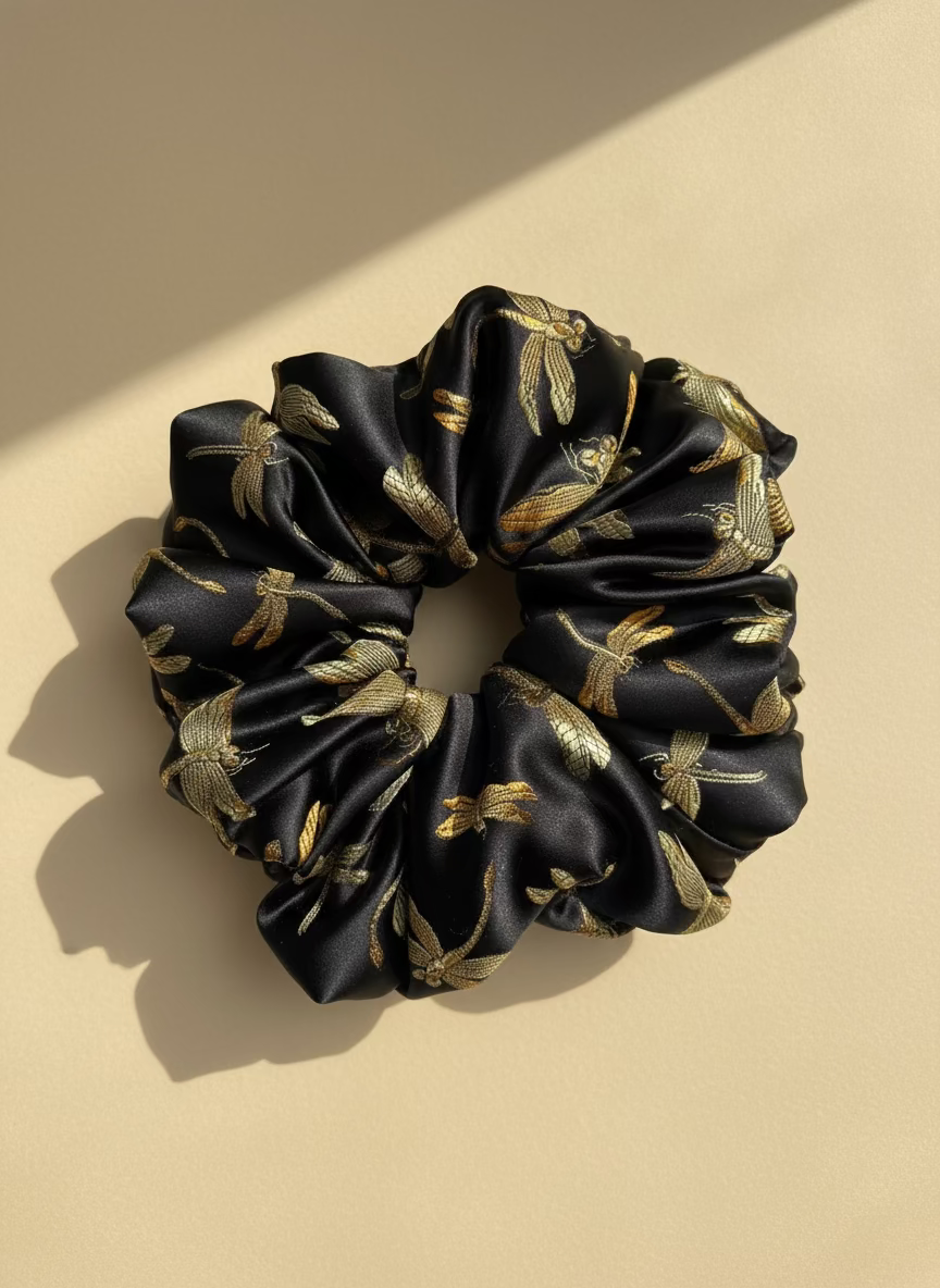 XL Dragonflies Brocade Scrunchie