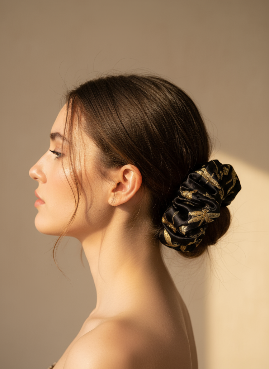 XL Dragonflies Brocade Scrunchie