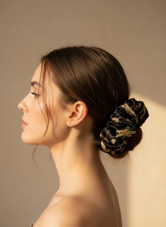 XL Dragonflies Brocade Scrunchie