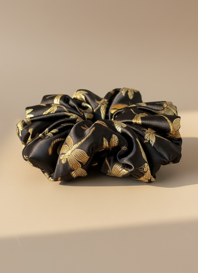 XL Dragonflies Brocade Scrunchie