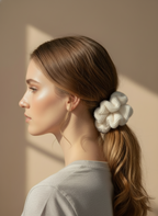 Large Snow Puff Scrunchie