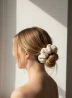 Large Snow Puff Scrunchie